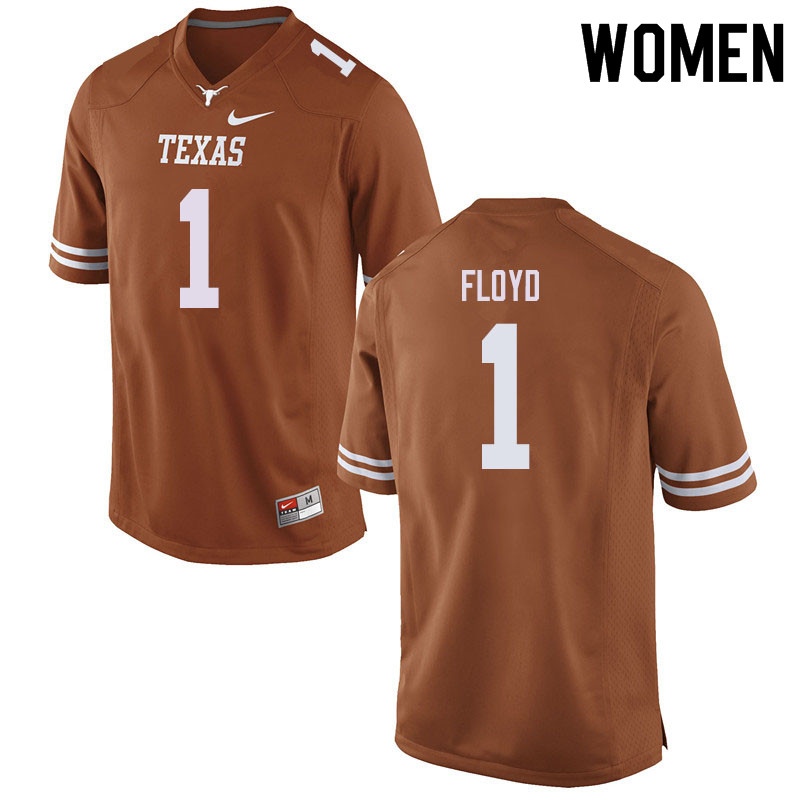 Women #1 DeGabriel Floyd Texas Longhorns College Football Jerseys Sale-Orange